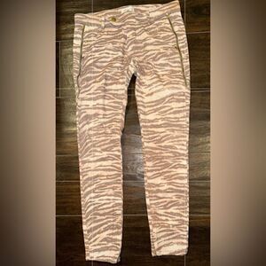 Sonia Bogner Tan and Apricot Animal print luxury jeans